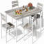 5-Piece Kitchen Table Chairs Set, Dining Table Set For 4, Rectangle Dining Room Table Set With Four Chairs And Wooden Table Top, Dining Table Set With Backrest For Small Spaces, Dining Or Living Room-106612665