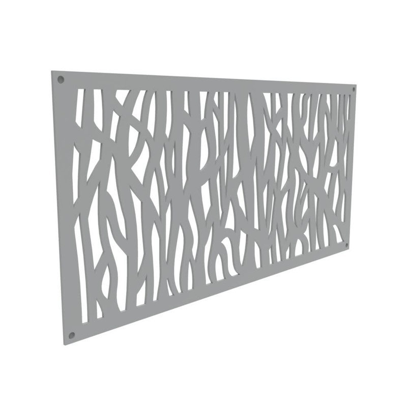 Sprig Gray Polypropylene Decorative Screen Panel, 2 ft x 4 ft