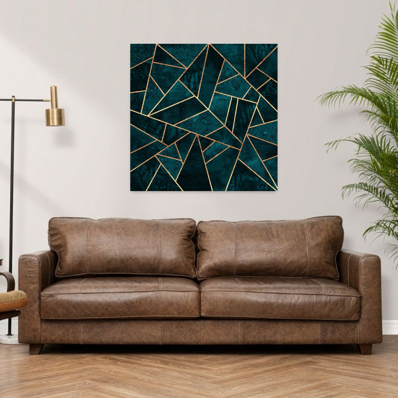 Art contemporain abstrait géométrique, H 36 po x l 36 po