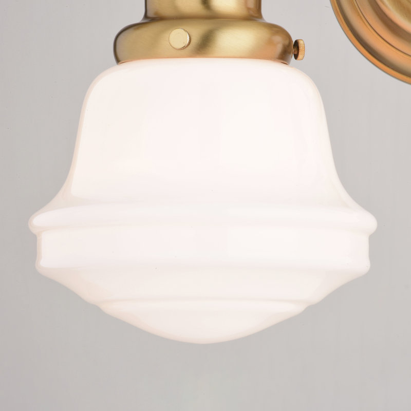 Éclairage pour meuble-lavabo à intensité variable Margaree, H 10,5 po x l 6,75 po x P 6,75 po, Laiton naturel, Deux lumières