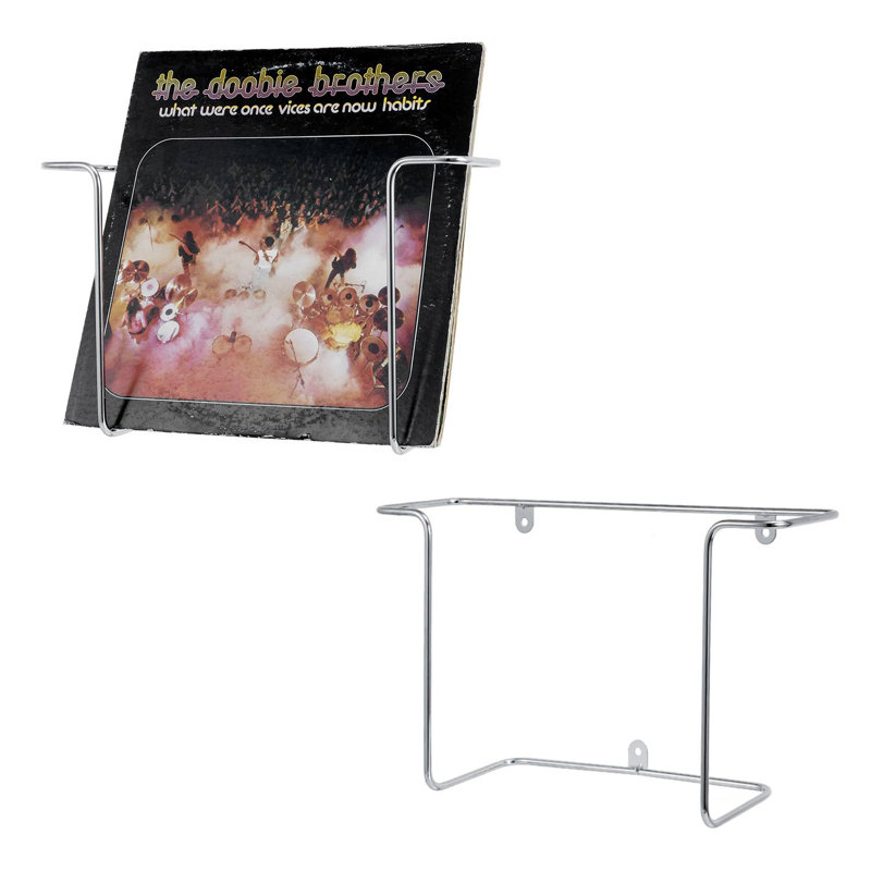 2 Piece Wall Silver Vinyl Record Storage Rack