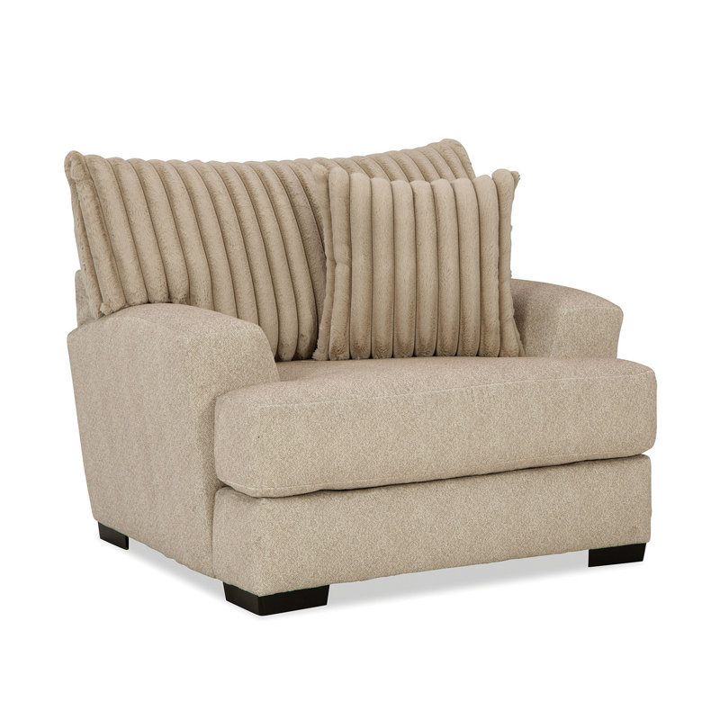 Chaise d'appoint avec coussin décoratif Laila, bois massif, tissu chenille, Chenille brun clair