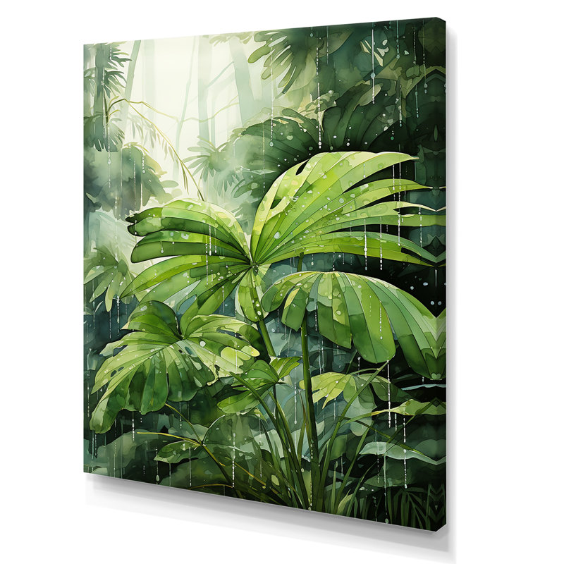 «Mossy Morning Palms I», reproduction sur toile, Toile tendue, H 44 po x l 34 po x P 1,5 po