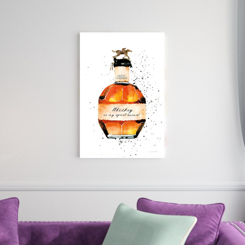 «Whiskey Spirit Animal» par Mercedes Lopez Charro, reproduction d'art sur toile tendue, H 30 po x l 20 po