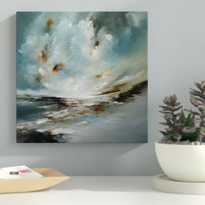 The Journey, peinture sur toile tendue, H 18 po x l 18 po x P 1,5 po, Toile avec cadre noir, Pas de tapis