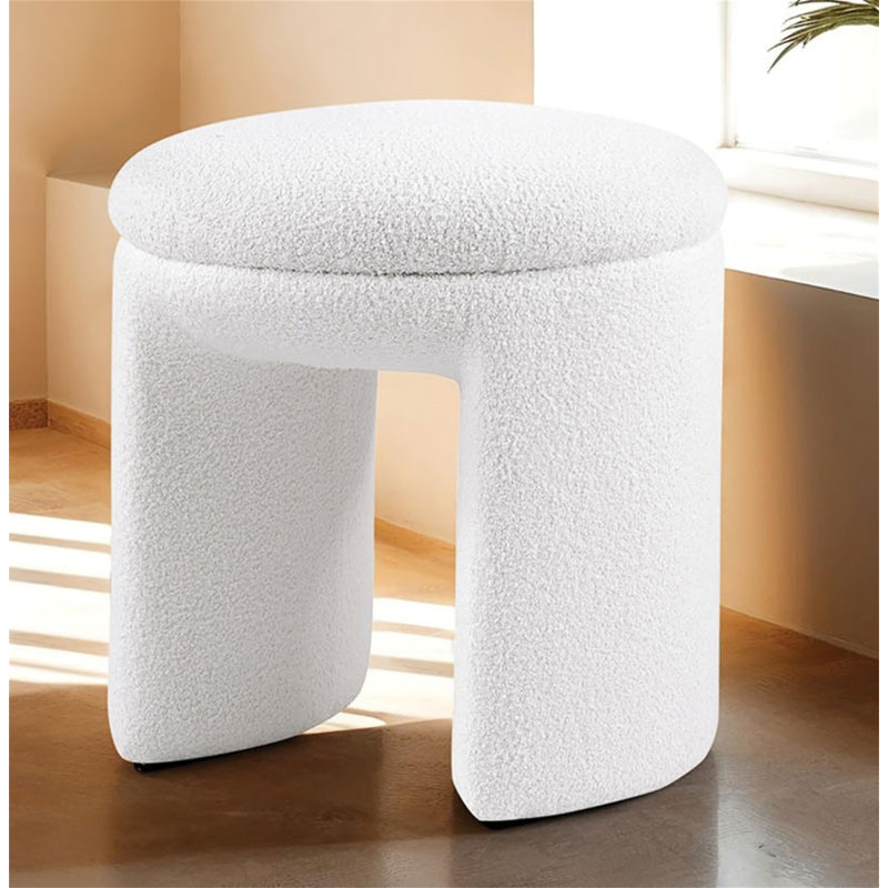Ensemble de tabourets d'appoint style contemporain 1 pièce, Blanc