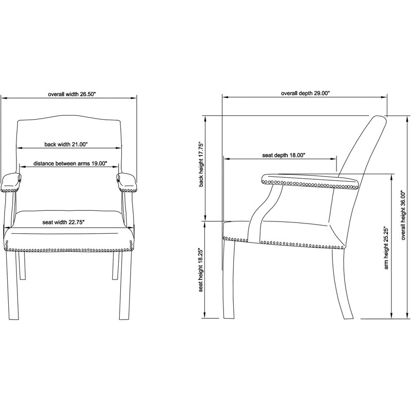 Chaise de salle d'attente en cuir l 27 po avec structure en bois