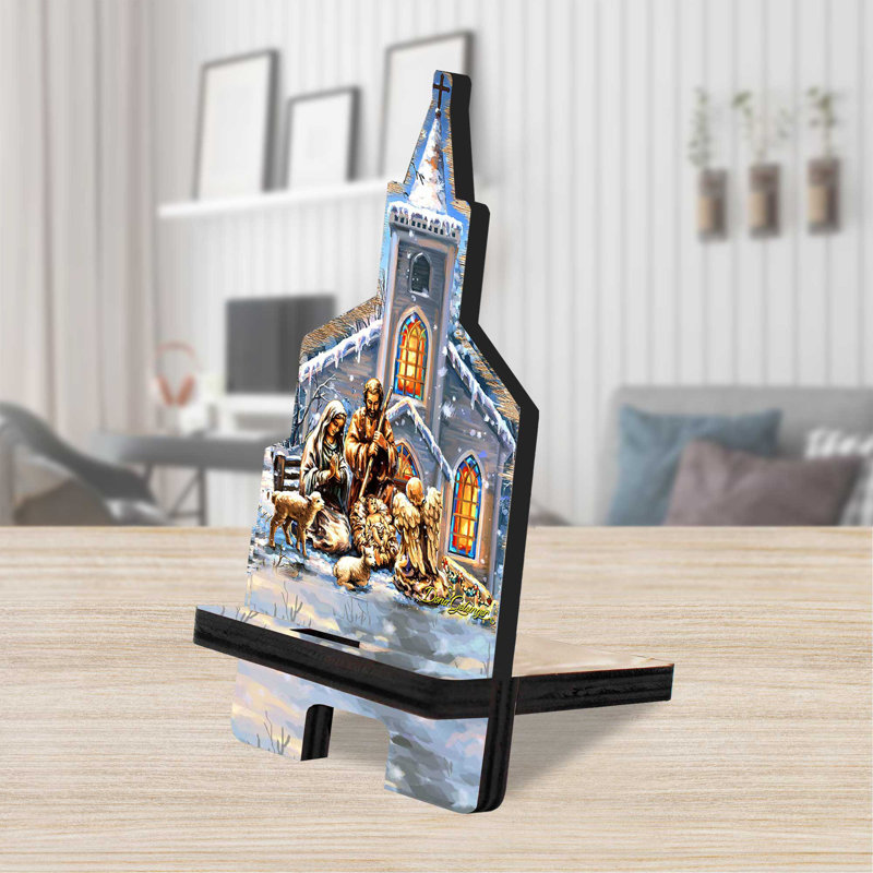 Support de bureau Designocracy brun / bleu / blanc, H 6 po x l 3 po x P 3 po