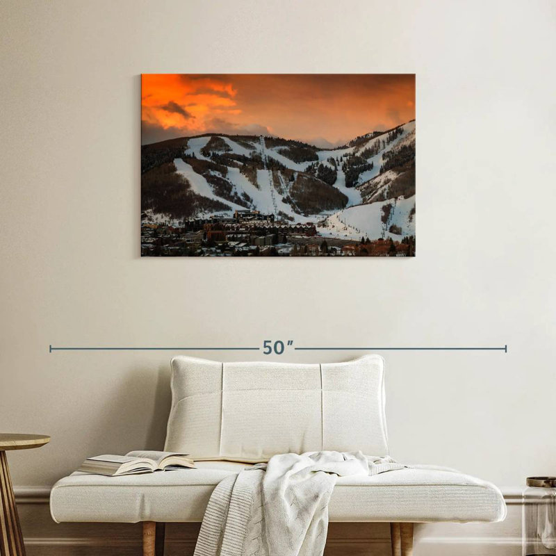 Coucher de soleil orange à Lynelle Park City, H 24 po x l 36 po