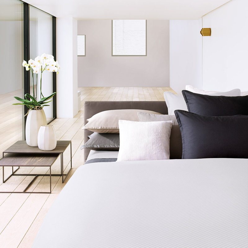 Loft 100% Cotton Standard Geometric Flat Sheet, Queen Flat Sheet