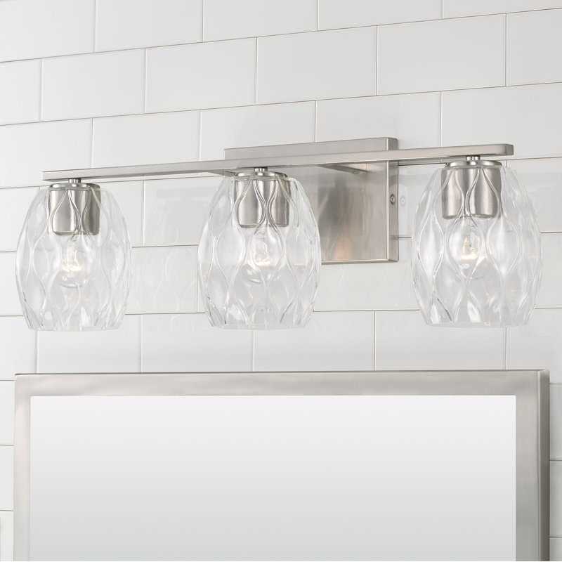 3 - Light Dimmable Vanity Light, Brushed Nickel