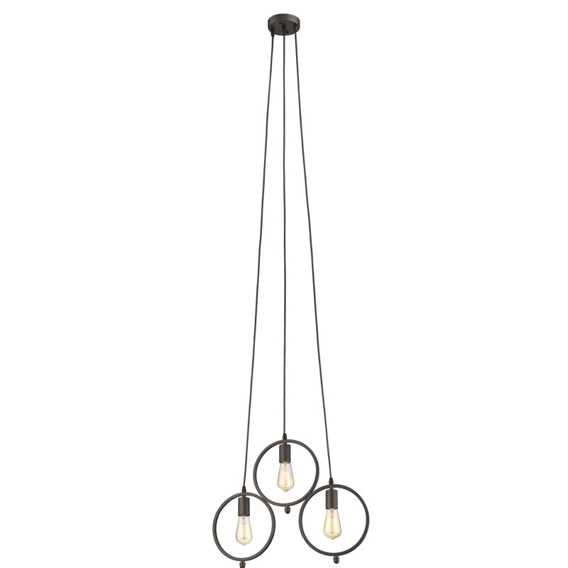 Luminaire suspendu géométrique 3 lumières grappe Marblehead