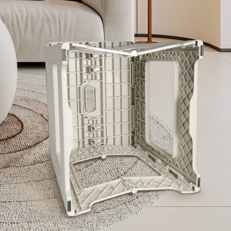 Naviyah Plastic Accent Stool, White