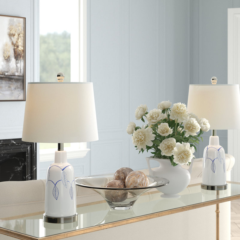 Maggie 23" Bedside Porcelain Table Lamp Set
