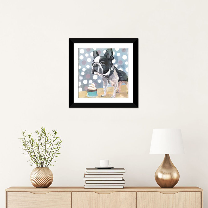 « carlin birthday », reproduction sur toile, Papier d'art encadré noir, Blanc, H 24 po x l 24 po x P 1 po