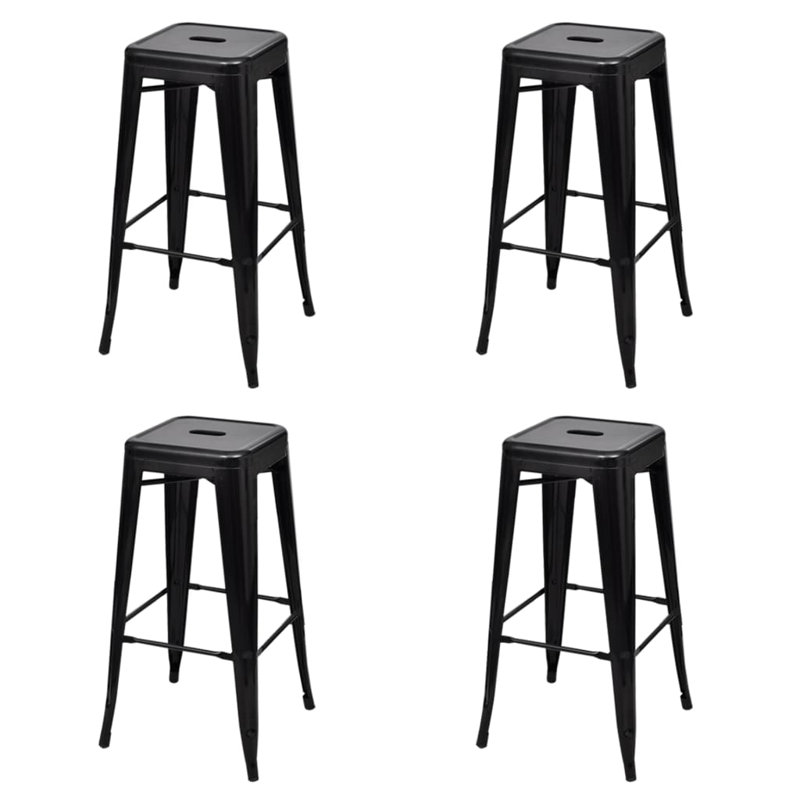 Hullinger Counter Stool with Metal Frame, Black