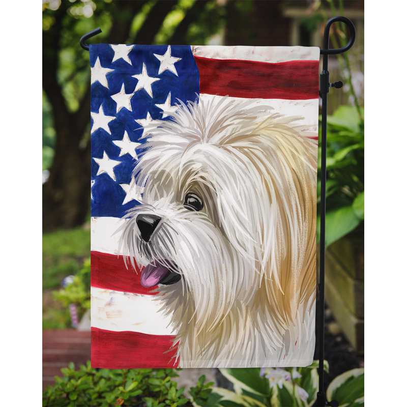 Polyester à 2 côtés 15 x 11 po drapeau de jardin, Lhasa Apso