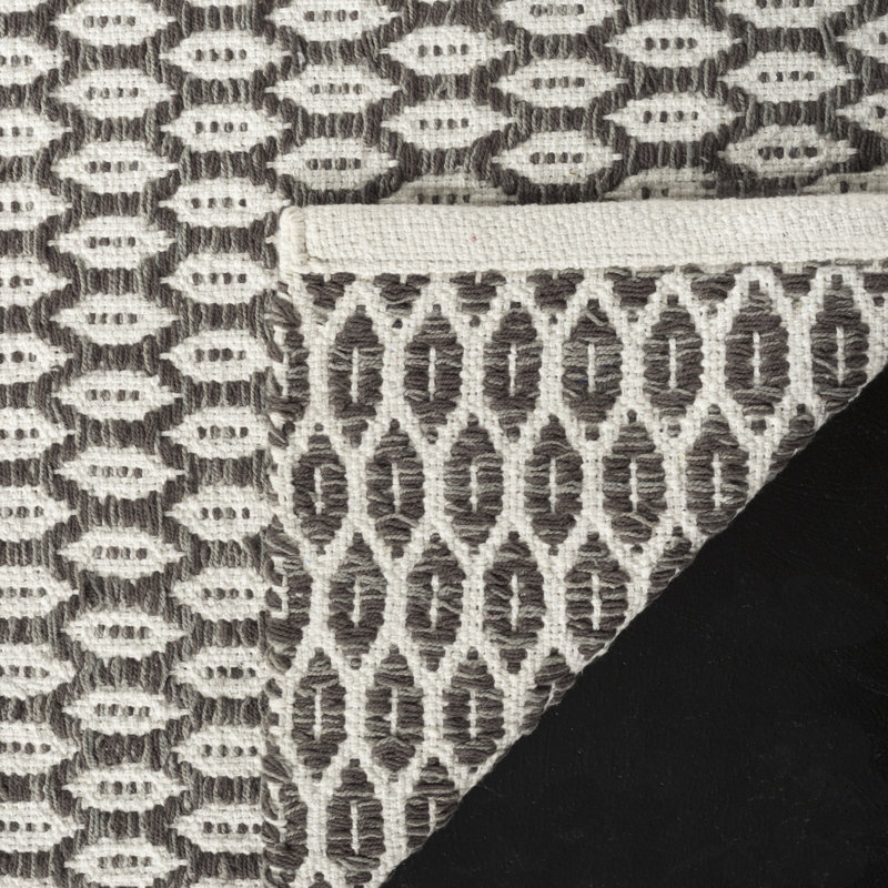 Tapis géométrique en coton tissé à la main Modena, Tapis de couloir 2 pi 3 po x 8 pi