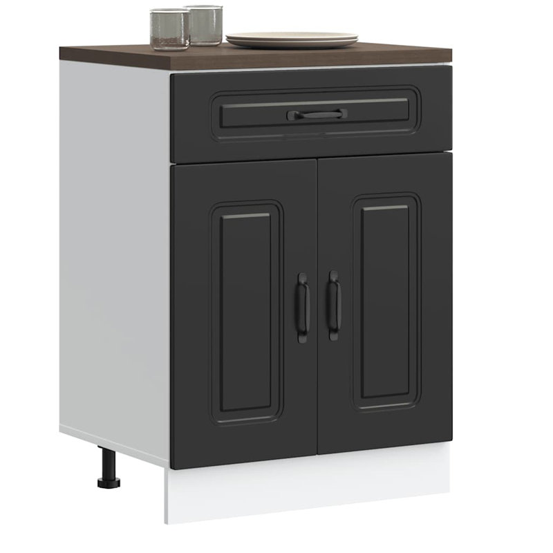Kitchen Base Cabinet Kalmar Engineered Wood, Black