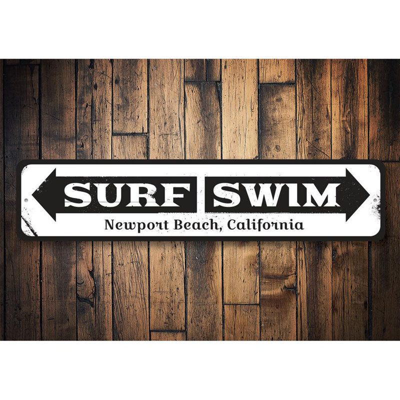 Panneau de surf personnalisé, H 6 po x l 24 po x P 0,06 po