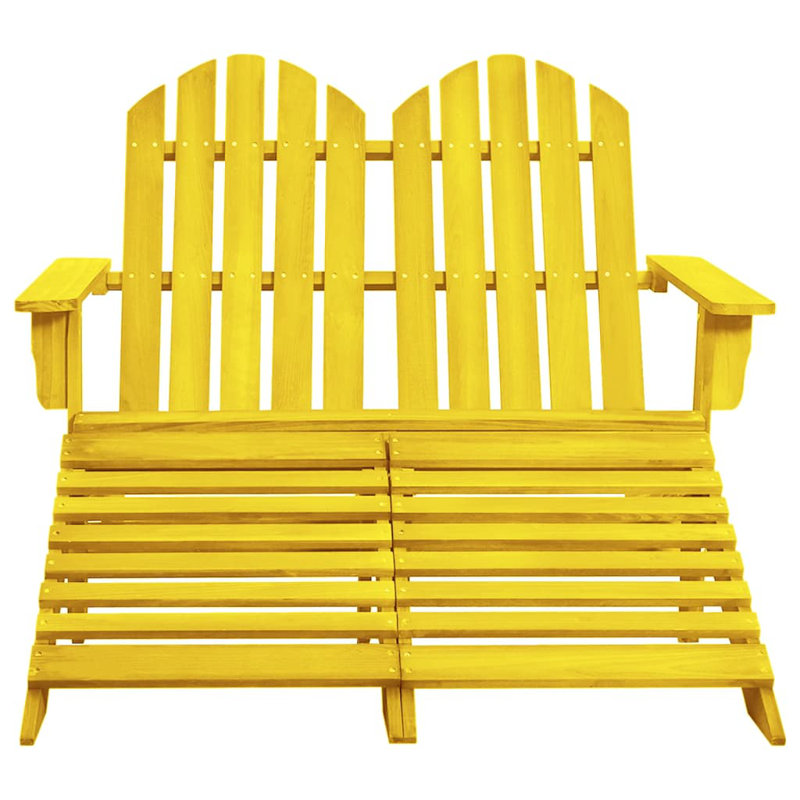 Chaise Adirondack de patio 2 places avec repose-pieds Rosecliff Heights, Jaune