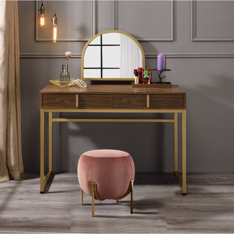 Bureau de meuble-lavabo avec miroir et plateau à bijoux Coleen