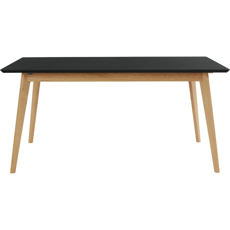 Mersey Solid Wood Base Dining Table, Black/Oak