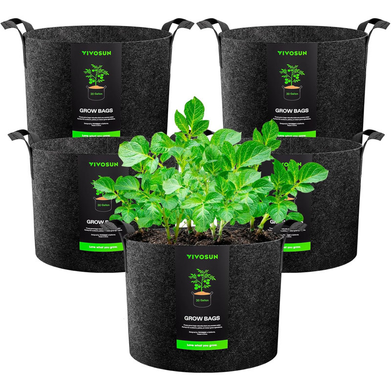 Heavy Duty Thickened Plant Grow Bags, 16" H x 24" L x 24" D