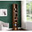8-Layer Adjustable Shelf Ultra-Thin Bookshelf, Wavy Border Design, Tall Narrow Display Shelf, Walnut-683631667