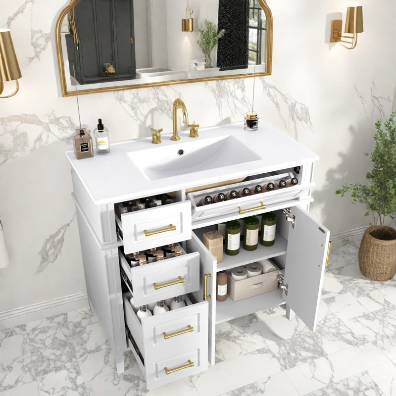 Meuble-lavabo moderne (avec meuble-lavabo et lavabo) avec rangement