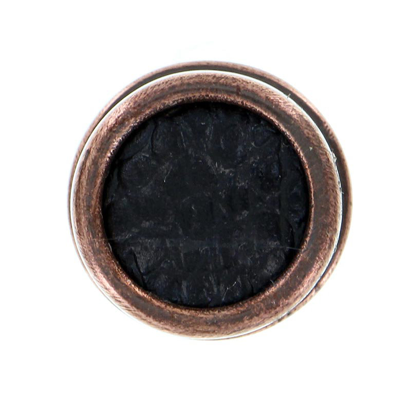 Equestre Round Knob, Small, Antique Nickel, Black Pear