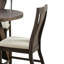 Ensemble de salle à manger 5 pièces Hols, table ronde à piédestal, 4 chaises coussinées, brun