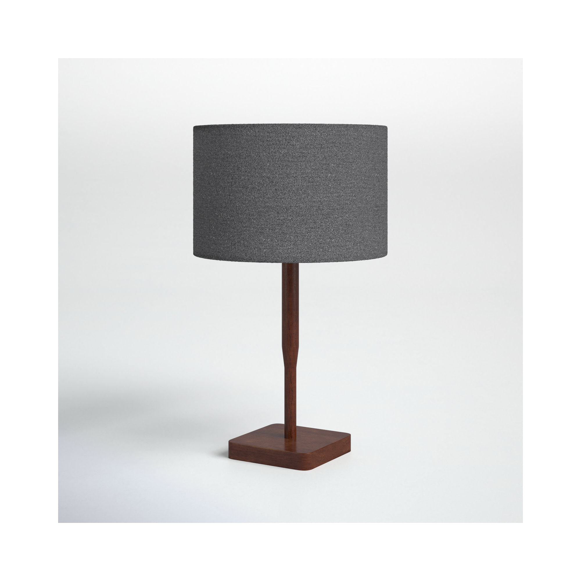 Phipps Solid Wood Table Lamp, Walnut, Dark Gray