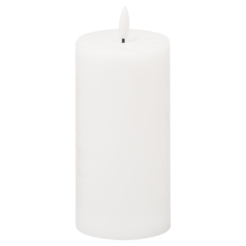 Unscented Flameless Pillar Candle, 15cm H x 7cm W x 7cm D