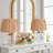 17" Clear Hammered Glass Table Lamp Set with Ditsy Yellow Floral Shade