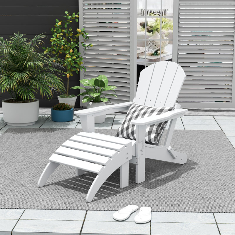 Laguna Foldable Outdoor Adirondack Chair, White