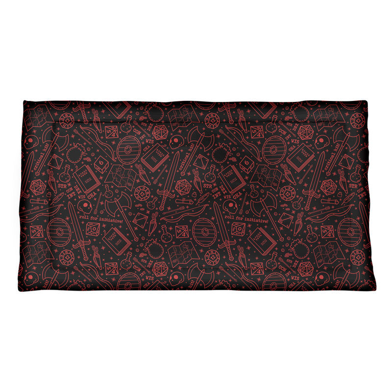 Taie décorative Katelyn Elizabeth Rainbow RPG, Simple standard, Microfibre, Noir / rouge
