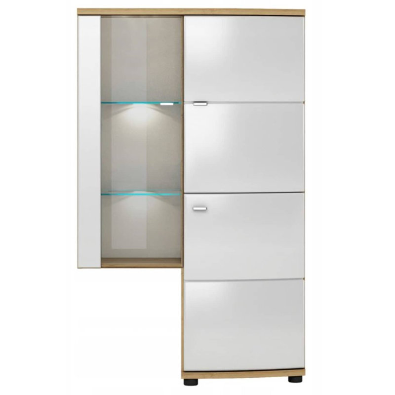 Saini Display Cabinet, White/Grandson Oak