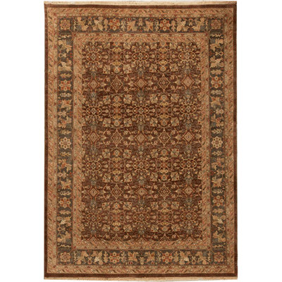 Wool Oriental Area Rug in Brown