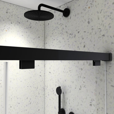 Matte Black Double Sliding Shower Door - 6076 Inch, 8Mm Tempered Glass, Nano Cleaning, Adjustable , Cover Inch Black, Style, Defence Barrier Coating