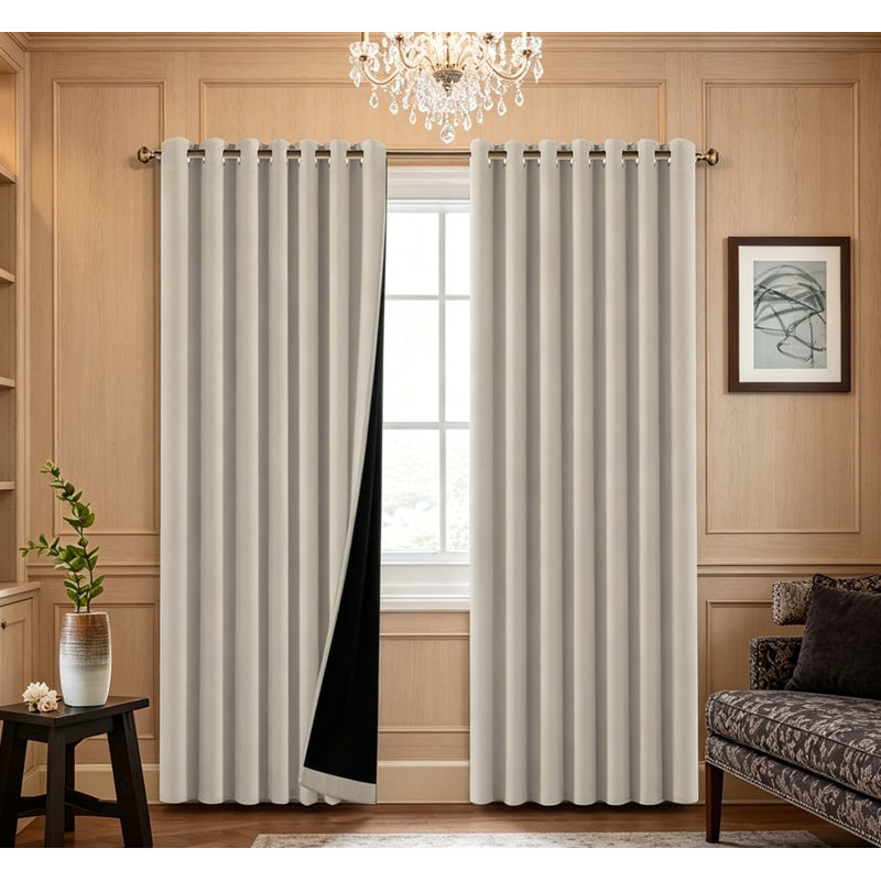 Blackout Curtain Pair, Pumice Stone
