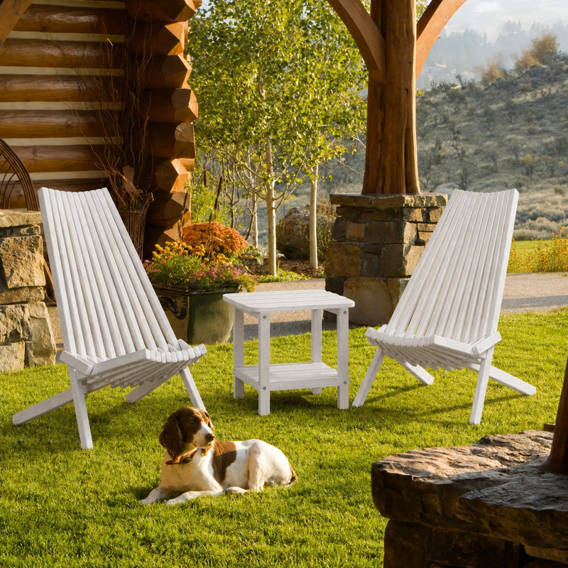 Chaise longue pliante d'extérieur Lashawn en bois d'acacia - Blanc vieilli, Blanc, Non
