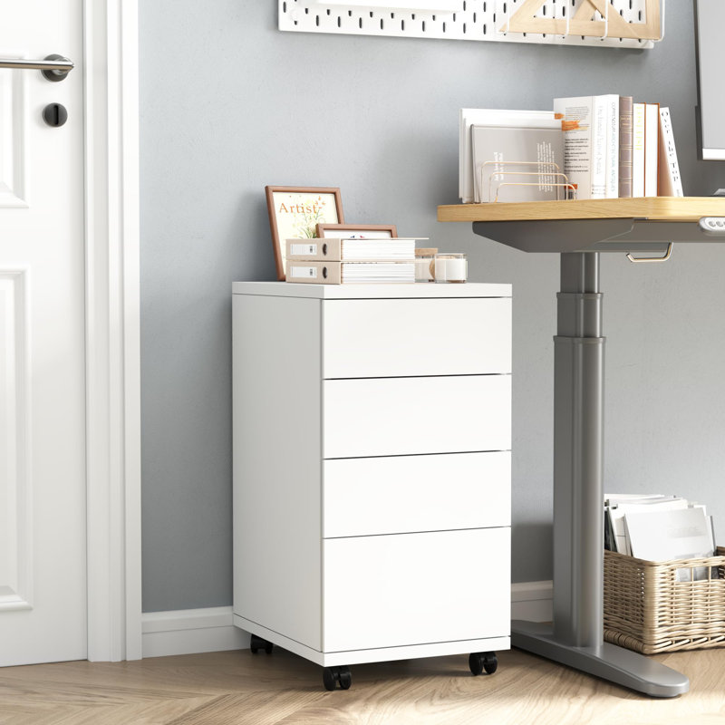 33cm Wide 4 -Drawer Mobile File Cabinet, White
