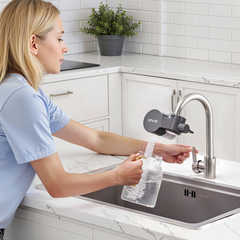 Filtres à eau pour robinet, purificateur d'eau pour évier horizontal de cuisine, Gris