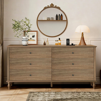 Commode double 6 tiroirs en bois