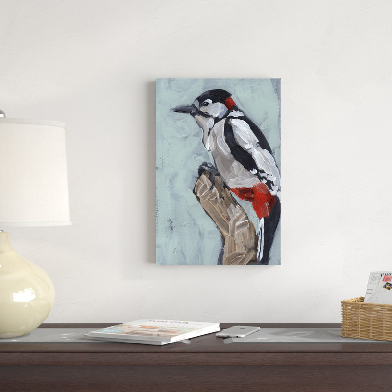 Coups de pinceau Woodpecker I, H 18 po x l 12 po