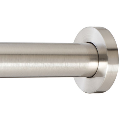  Shower Curtain Rod - Flat End Cap Spring Tension Rods for Windows or Shower, 16 to 24 Brushed Nickel