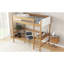 Lit mezzanine simple avec bureau et tête de lit moelleuse - utilisation pratique et naturelle