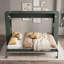 Lit escamotable double avec canapé et tablettes de rangement-1498722076