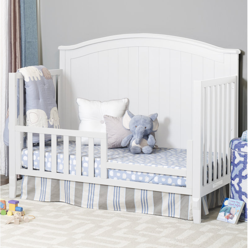 White Pinewood 4-in-1 Convertible Crib with Non-Toxic Finish